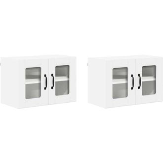 vidaXL Kitchen Cabinet 2 pcs High Gloss White 60 x 31 x 40 cm vidaXL