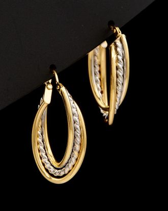 Italian Gold, Inc 14K Two-Tone Italian Gold Overlapping Triple Oval Hoops