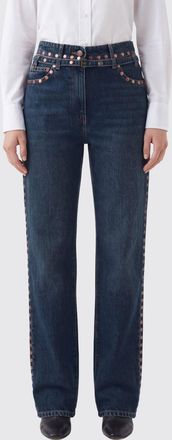 Dries Van Noten Jeans Persy in denim di cotone straight fit con borchie applicate