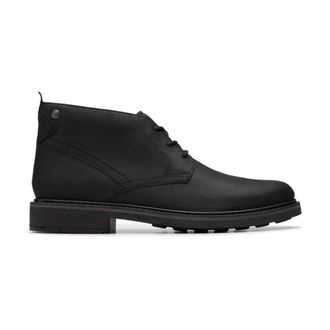 Clarks Newford Mid Lace-up Boot - Heren - Schoenen - Zwart - Maat: 45 EU Leer