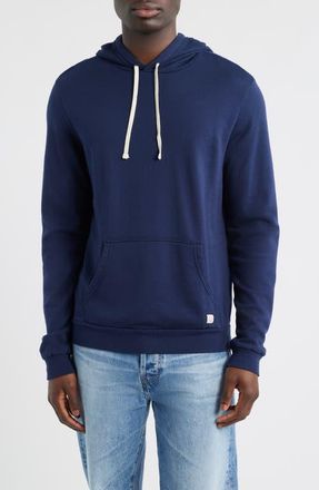 Marine Layer Cotton Blend French Terry Pullover Hoodie in True Navy at Nordstrom, Size Xx-Large
