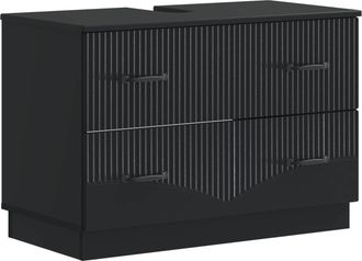 vidaXL Mueble De Lavabo Para Ba&ntilde;o Hoorn Negro 82 X 41 X 56 Cm Vidaxl