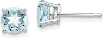 Diamond2Deal 14k White Gold Aquamarine Earrings
