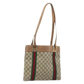 Gucci Pre-owned Shoulder Bags, female, Beige, Size: ONE SIZE Pre-owned Vintage Tote Bag