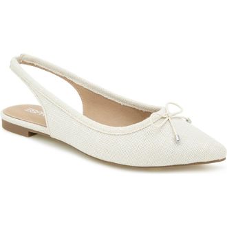 Esprit Petria Slingback Flat in Light Natural Linen at Nordstrom Rack, Size 6.5