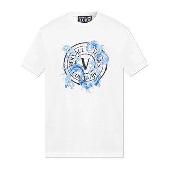 Versace Jeans Couture T-Shirts, male, White, Size: 2XL Graphic T-shirt