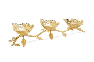 Classic Touch Gold Leaf 3 Sectional Relish Dish
