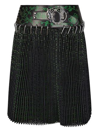 Chopova Lowena carabiner pleated skirt - Black