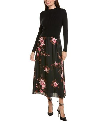 Ellen Tracy Twofer Mock Neck Dress