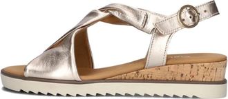 Gabor Rose Gold Twist Sandaal - Dames - Sleehakken - Roze - 38 1/2 EU - Leer - Schoenen
