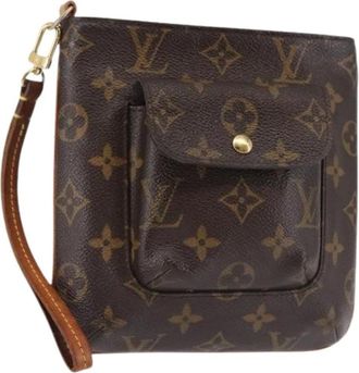 Louis Vuitton Pre-owned Clutches, female, Brown, Size: ONE SIZE Pre-owned Canvas pouches