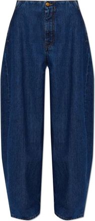 Jil Sander Wijde jeans - Dames - Loose Fit Jeans - Blauw - L - Katoen - Jeans