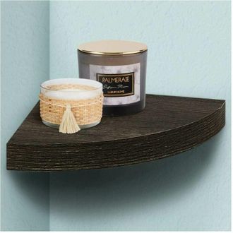 Trade Shop Trade Shop - Mensola Parete Angolare Scaffale Ripiano Ad Angolo In Legno Mdf Wenghe 24 X 4 Cm