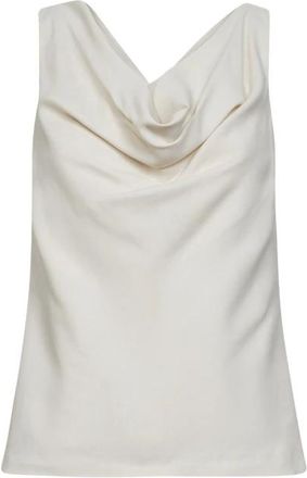 Brunello Cucinelli Brunello Cucinelli, Sleeveless Tops, female, Beige, Size: S Fluid Twill Top