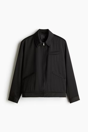 H&M Satinjacke in Regular Fit - Schwarz