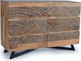 Giner&Colomer Cómoda en madera de acacia y patas en metal