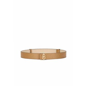 Oltre Leren Riem met Gesp - Dames - Accessoires - Beige - Maat: L/Xl Leer