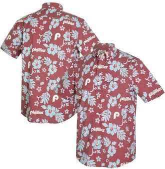 Reyn Spooner Mens Reyn Spooner Maroon Philadelphia Phillies Cooperstown Kekai Performance Button-Down Tri-Blend Top at Nordstrom, Size Xxx-Large