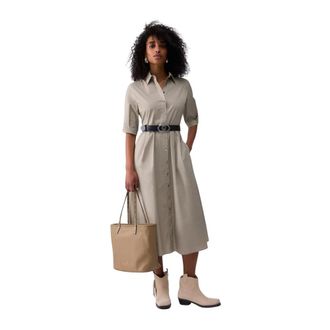 Liu Jo Shirt Dresses, female, Beige, Size: S Cinta ML Shirt Dress