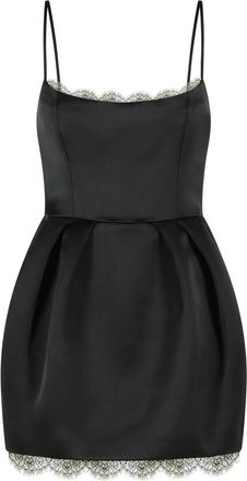 Blumarine Black Mini Duchesse Spaghetti Strap Polyester Mini Dress