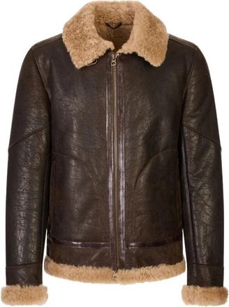 STEWART Sylvester Aviator Jacket - Heren - Jassen - Bruin - M - Leer - Jassen