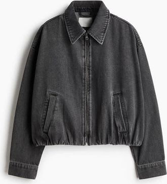 H&M Oversized Denim Jacket in Dark Denim Gray at Nordstrom, Size Xx-Large