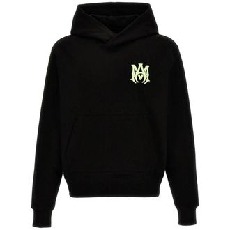 Amiri Mens MA Logo Black Hoodie Cotton - Size Small