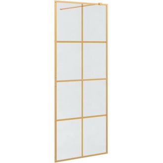 vidaXL Pared De Ducha Walk-in Dorado 80 X 195 Cm Vidrio Templado Vidaxl