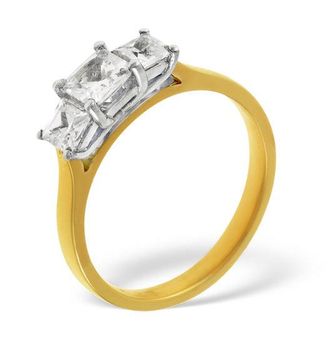 The Diamond Store Lauren 18K Gold 3 Stone Diamond Ring 0.25CT H/SI