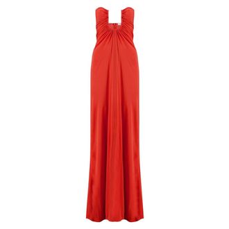 CHRISTOPHER ESBER Gowns, female, Orange, Size: 2XS Arced Palm Strapless Dress