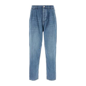 Brunello Cucinelli Brunello Cucinelli, Loose-fit Jeans, male, Blue, Size: XL Baggy Jeans