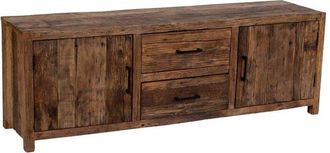 Wanderlust Deco Aparador De Madera Artesanal Marr&oacute;n 160x40x55h Cm