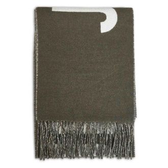 Jacquemus Sciarpa con logo e frange - - Accessories - Donna - Verde - ONE SIZE