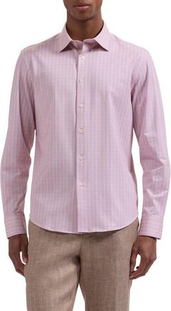 Bugatchi James OoohCotton Plaid Button-Up Shirt in Dusty Pink at Nordstrom, Size Xx-Large