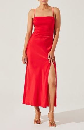 ASTR the Label Satin Slipdress in Cherry Red at Nordstrom Rack, Size Medium
