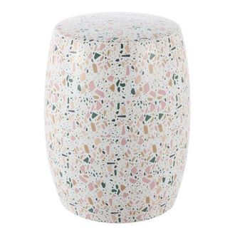 Jonathan Y Designs Chiara 17.5 Terrazzo Ceramic Garden Stool in White/pink at Nordstrom