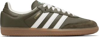 adidas Originals Samba OG Mens Sneaker, Dark Olive Khaki Gum, 6.5 Women/5.5 Men