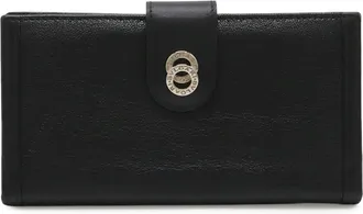 Bulgari Black Leather Long Wallet (Bi-Fold) (Pre-Owned)