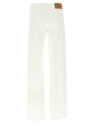 Ferragamo Garment-Dyed Denim Jeans - White