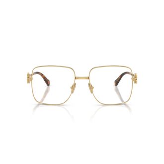 Miu Miu 0mu 51xv Polished Gold-Tone Square Metal Eyeglasses
