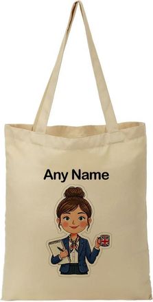 Unigift Personalised Gift - Boss Lady Tote Shopping Bag Business Women Admins (Office Queen Design) Custom Name - Female Entrepreneur Manager