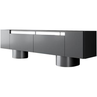Asir Group LLC Mobili TV, tavolo TV, credenza bassa Stand Antracite Argento