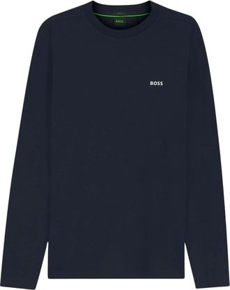 HUGO BOSS Tee Long - Heren - Longsleeves - Blauw - S - Katoen - Tops
