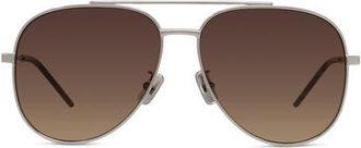 Givenchy City 58mm Gradient Pilot Sunglasses in Shiny Palladium /Brown at Nordstrom