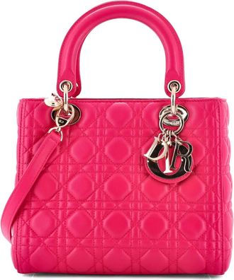 Dior Lady Dior Bag Cannage Quilt Lambskin Medium satchel - Rosa