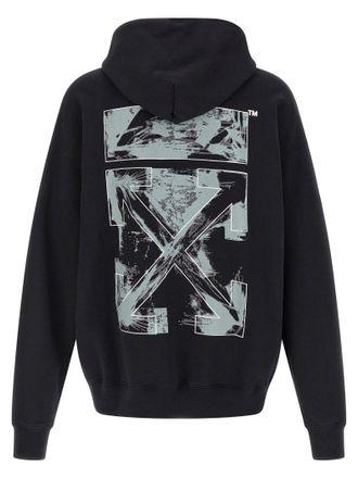 Off-white Logo Embroidered Hoodie - Black