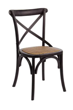 BIZZOTTO Sedia cross Con Struttura In Legno Di Olmo, Per Arredo Interno 50,5 X 52 X H 87 Cm -nero / Confezione Da 1 Pezzo