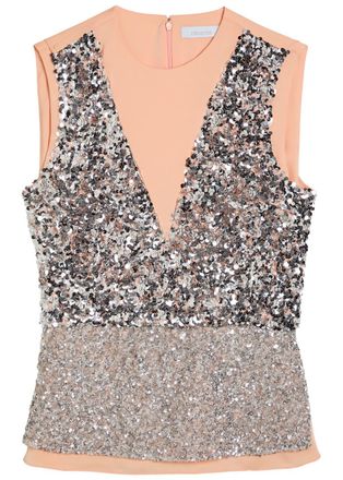 Paco Rabanne Sequin-embellished Satin top - Silver - 40 (UK12 / M)