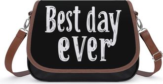 Generic Best Day Ever Womens Crossbody Bag Fashion Shoulder Handbags Message Tote Bag with Adjustable Strap