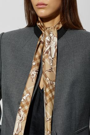 Burberry Silk Scarf, Unisex, Beige